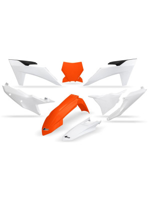 Komplet plastików UFO do KTM SX/SXF(SX-F) 125/250/300/350/450F (23-) pomarańczowo- biały