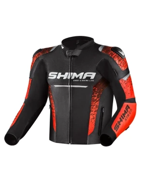 Kurtka motocyklowa skórzana Shima STR 2.0 czarno-jasnoczerwona