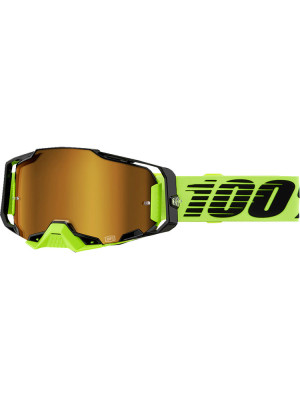 Gogle motocyklowe 100% Armega z szybką lustrzaną fluo