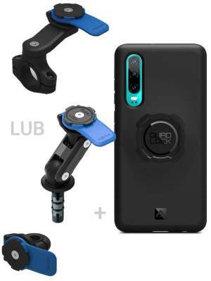 Zestaw na motocykl: etui na telefon Huawei P30 + wodoodporny pokrowiec + mocowanie Quad Lock