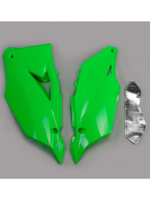 Osłony boczne tylne UFO do Kawasaki KXF 250 (21-), KXF 450 (19-) zielone-fluo