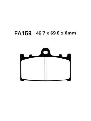 Klocki hamulcowe EBC EPFA158HH 46.7 x 69.8 x 8mm NA PRZÓD