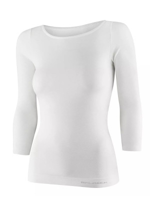 Koszulka damska z rękawem 3/4 Brubeck Comfort Merino biała