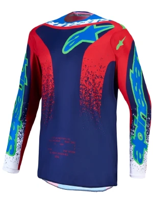 Bluza cross Alpinestars MX Fluid Drag niebiesko-czerwono-biała