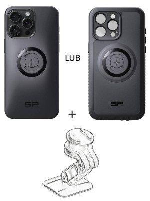 Zestaw do samochodu: etui na telefon iPhone 15 Pro Max + mocowanie SP Connect