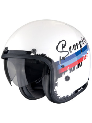 Kask otwarty Scorpion Belfast Evo Adonis biało-czerwono-niebieski
