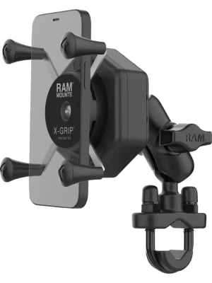 Uchwyt na telefon RAM X-Grip z adapterem tłumiącym wibracje i podstawą w kształcie litery U - krótki