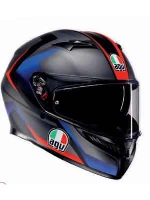 Kask integralny AGV K3 Striga czarno-niebiesko-czerwony matowy