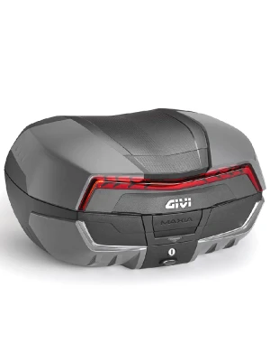 Kufer centralny GIVI Monokey V58NNG2 Maxia 5 z dodatkowym ryglem wewnętrznym, czarny z czerwonymi odblaskami [poj.: 58 litrów]