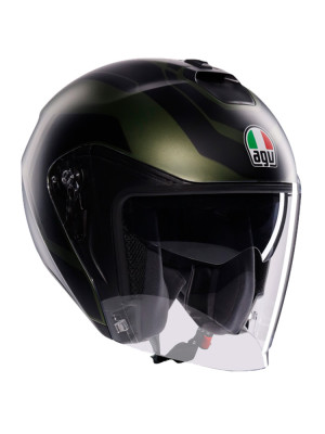 Kask otwarty AGV Irides Sakai zielono-czarny matowy