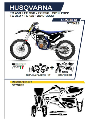 Komplet plastików i naklejek UFO Stokes do Husqvarny TC 125/250 (19-22), FC 250/350/450 (19-22) czarny