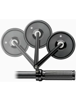 Lusterko motocyklowe uniwersalne Motogadget Mo.view Classic Pivot aluminiowe, czarne [długość ramienia: 110 mm] [kompatybilne z kierownicami: 22,2 mm