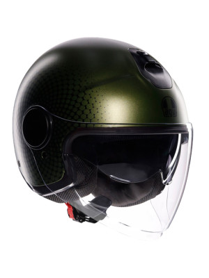 Kask otwarty AGV Eteres Andora zielono-czarny matowy