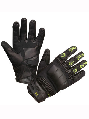 Rękawice motocyklowe Modeka Ennos czarno-fluo żółte