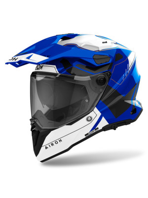 Kask integralny Airoh Commander II Reveal biało-niebiesko-czarny