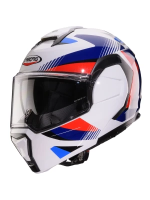 Kask szczękowy Caberg Trip biało-niebiesko-czerwony