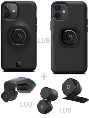 Zestaw do samochodu: etui na telefon iPhone 12 mini + mocowanie Quad Lock