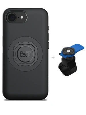 Zestaw: etui MAG na telefon iPhone 17e (magnetyczne) + uchwyt Quad Lock montowany za pomocą paska z szybkozłączką