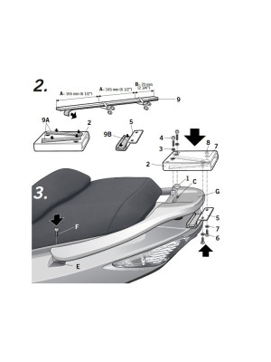 Stelaż pod kufer centralny SHAD Top Master Kymco XCiting (wybrane modele)