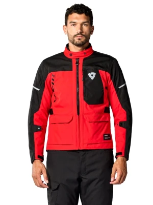 Kurtka motocyklowa tekstylna REV’IT! Convergent H2O czerwono-czarna