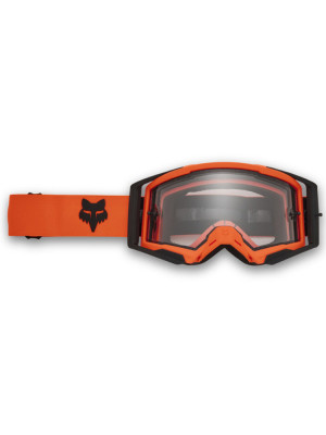 Gogle motocyklowe z Fox Airspace Enduro z przezroczystą szybą, pomarańczowo-czarne