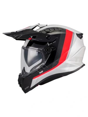 Kask adventure MT Track SV Nomad A15 biało-czarno-czerwony, połysk