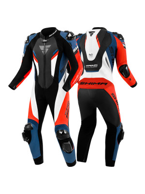 Kombinezon motocyklowy jednoczęściowy Shima Hyper RS biało-niebieski