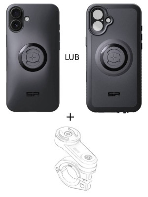 Zestaw na motocykl: etui na telefon iPhone 16 Plus + mocowanie SP Connect
