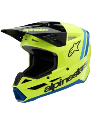 Kask enduro dziecięcy Alpinestars SM3 Radium żółto-czarno-niebieski