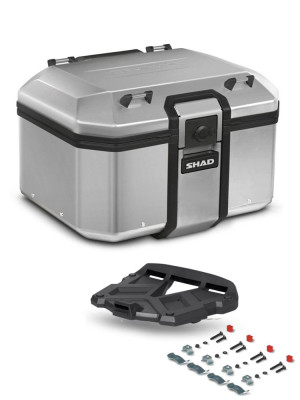 Kufer centralny aluminiowy Shad Terra TR48 + plastikowa duża płyta montażowa [pojemność: 48 l]
