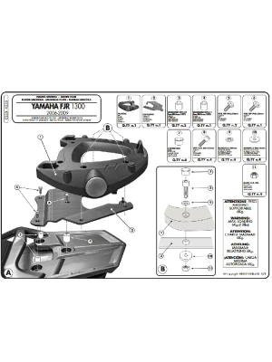 Stelaż pod kufer centralny Monokey GIVI E228 Yamaha FJR 1300 (06-20) [płyta montażowa w zestawie]