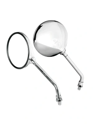 Lusterka Lampa Opal Chrom mocowane na kierownicy [para; prawy gwint M10x1,25]