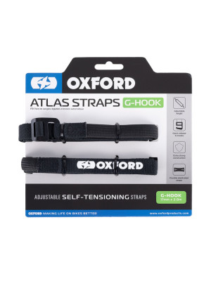 Pasy mocujące bagaż Oxford Atlas G-Hook czarne [17 mm]