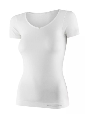 Koszulka damska z krótkim rękawem Brubeck Comfort Merino biała