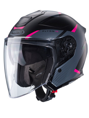 Kask otwarty Caberg Flyon II Boss czarno-szaro-różowy