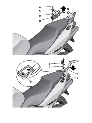 Stelaż pod kufer centralny Shad do Honda VFR 800 VTEC (02-11)/ VFR 800 (12-13)
