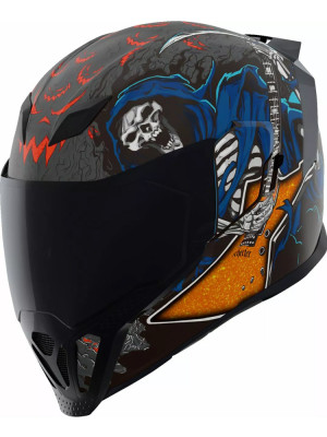 Kask integralny Icon Airflite Trick or Street 4 szaro-niebiesko-fluo żółty