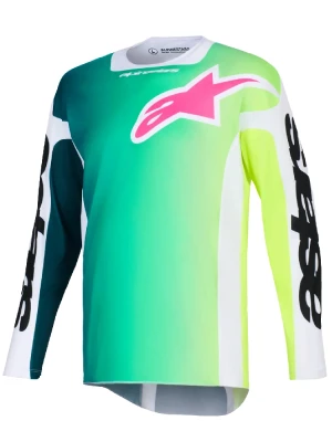 Bluza cross Alpinestars MX Racer Portl zielono-biało-różowa