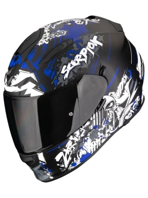 Kask integralny Scorpion Exo-491 Spector czarno-niebieski matowy