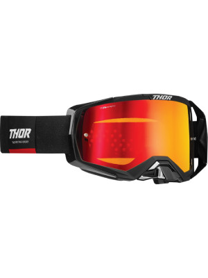 Gogle motocyklowe Thor Activate z irydową szybą lustrzaną czarno-czerwone