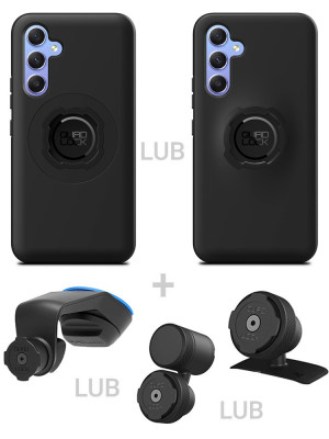 Zestaw do samochodu: etui na telefon Samsung Galaxy A54 + mocowanie Quad Lock