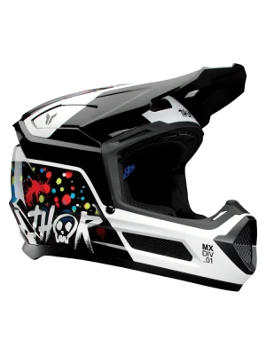Kask enduro Thor Youth Fleet czarno-biało-czerwony