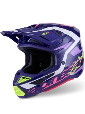 Kask enduro Alpinestars SM7 Deed fioletowo-różowy-fluo połysk