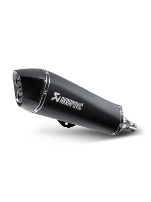 Tłumik motocyklowy Slip-On Line [Stal nierdzewna + Carbon] Akrapovič Piaggio (wybrane modele) czarny