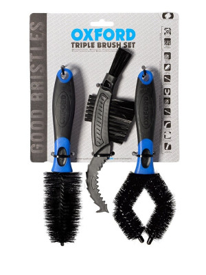 Zestaw szczotek do czyszczenia motocykla Oxford Triple Brush