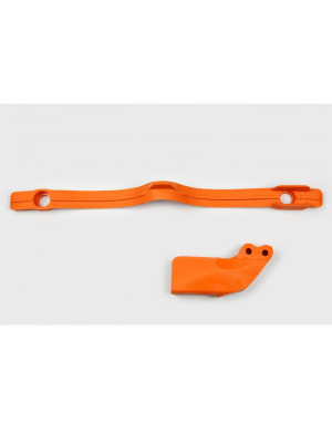 Komplet ślizg+prowadnica łańcucha UFO do KTM SX/EXC 125/200/250/300, EXC-F 450 (97-07), SX-F 250 (05-06), SX 400 (00-02), SX 450 (03-06), SX 520 (02)
