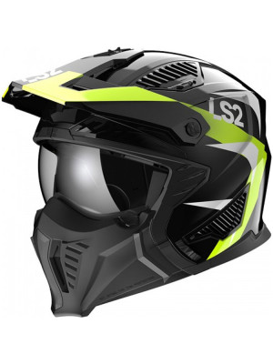 Kask modułowy LS2 OF606 Drifter Triality czarno-biało-żółty