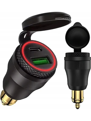 Ładowarka motocyklowa z gniazdami USB-A, USB-C Freedconn czarna