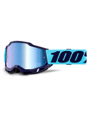 Gogle motocyklowe 100% Accuri 2 Vaulter z szybką lustrzaną niebieskie