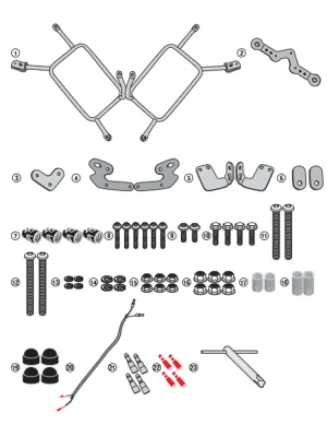 Stelaż kufrów bocznych Monokey Cam-Side Kappa KL One-Fit Moto Guzzi V85 TT (19-23)